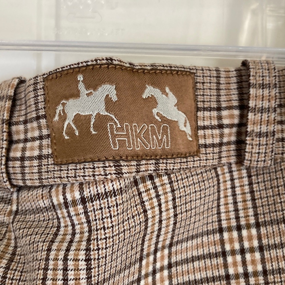 HKM Womens Plaid Brown Equestrian Riding Pants Size US 30 Stretch Classic - Picture 16 of 16